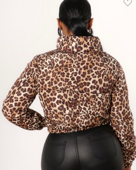 Leopard Puffer Coat