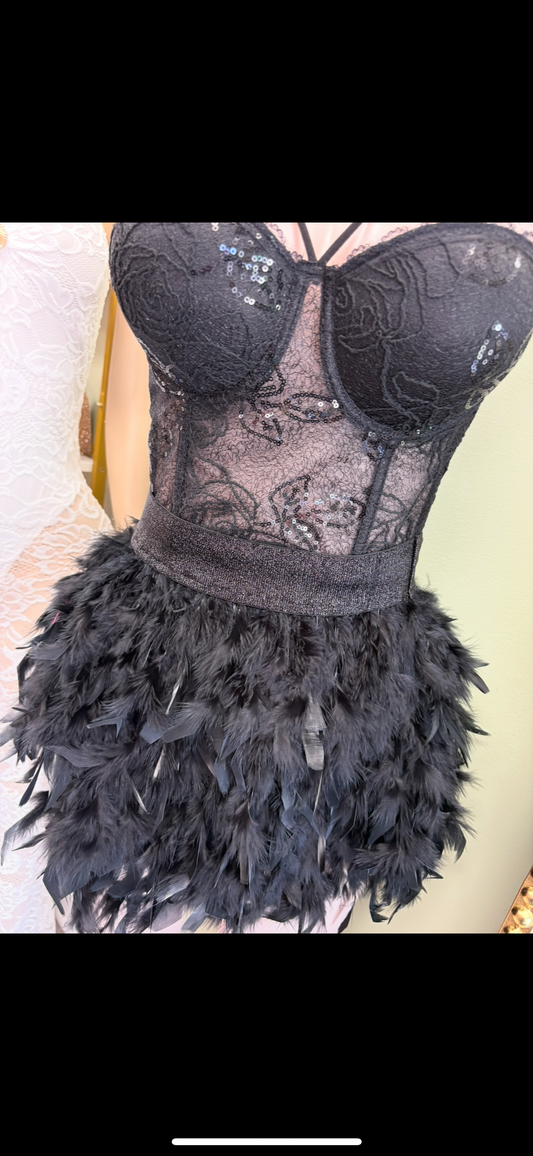 Feathered Skirt Only (black)