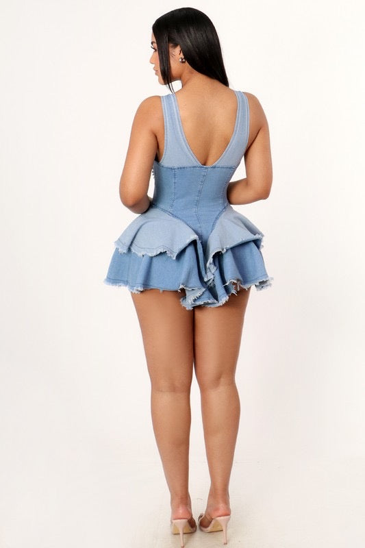 DENIM AND DIAMOND ROMPER